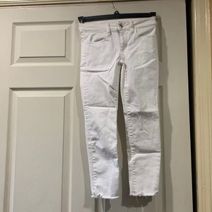 American eagle cropped white jeans size 00